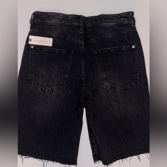 Anthropologie Pilcro women black bermuda hi rise jean shorts raw hem size 26 NWT - Picture 7 of 10